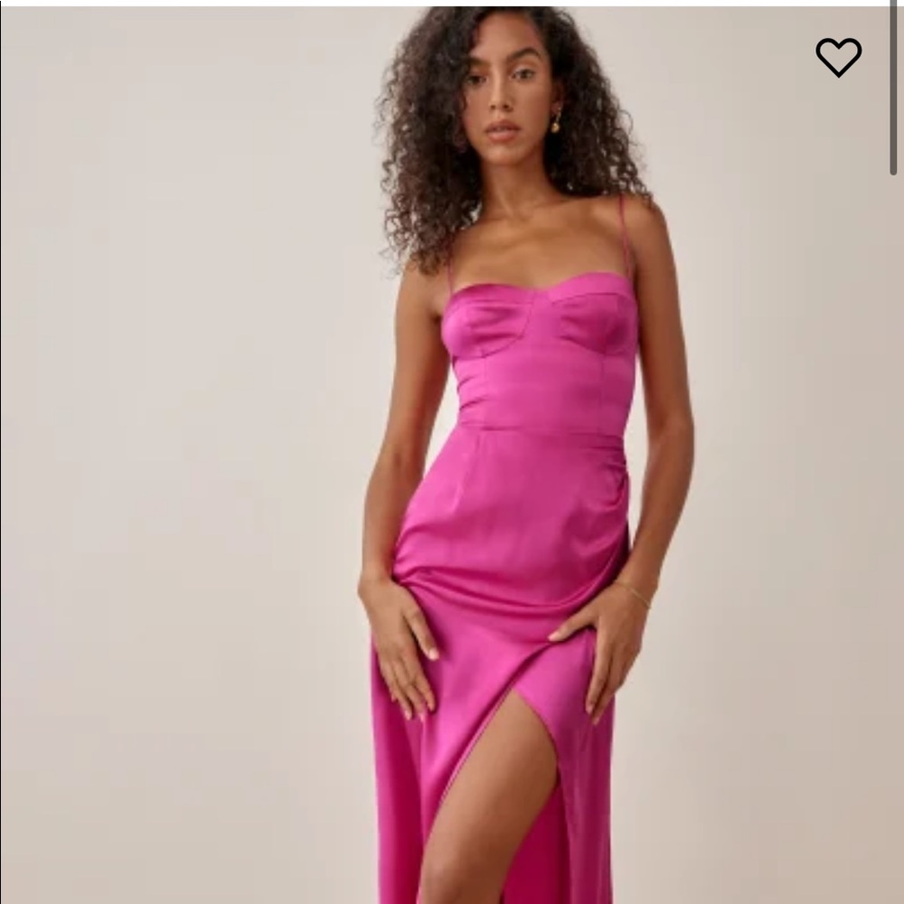 Reformation Marguertie Silk Dress in Flambe-NEW WITH TAG